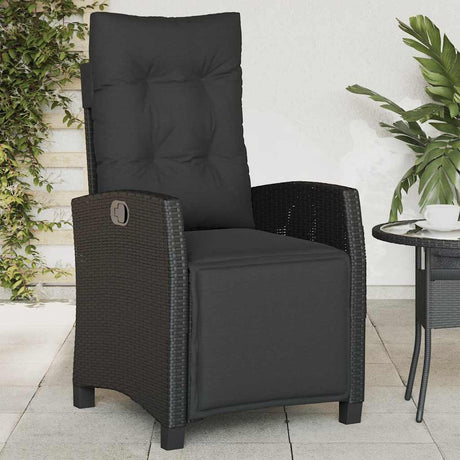 Vidaxl tuinstoelen 2 st verstelbaar met voetensteun poly rattan zwart
