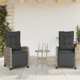 Vidaxl tuinstoelen 2 st verstelbaar met voetensteun poly rattan grijs