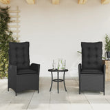 Vidaxl tuinstoelen 2 st verstelbaar met kussens poly rattan zwart