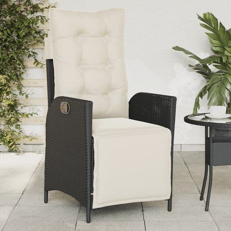 Vidaxl tuinstoelen 2 st verstelbaar met voetensteun poly rattan zwart