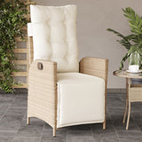 Vidaxl tuinstoelen 2 st verstelbaar met voetensteun poly rattan beige