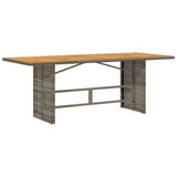 Vidaxl tuintafel met acaciahouten blad 190x80x74 cm poly rattan grijs