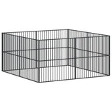 Vidaxl hondenkennel 8 panelen gepoedercoat staal zwart