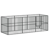 Vidaxl hondenkennel 8 panelen gepoedercoat staal zwart