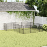 Vidaxl Dog Kennel 16 Paneler Powder -Coated Steel Black