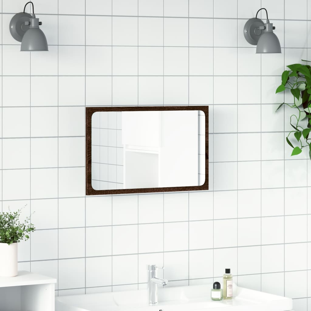 Vidaxl badkamerspiegel met led 60x8,5x38 cm bewerkt hout bruin eiken