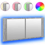Vidaxl badkamerkast met spiegel en led 100x12x45 cm grijs sonoma eiken