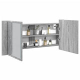 Vidaxl badkamerkast met spiegel en led 100x12x45 cm grijs sonoma eiken
