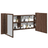 Vidaxl badkamerkast met spiegel en led 100x12x45 cm bruin eikenkleurig