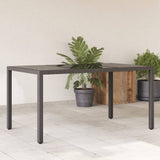 Vidaxl tuintafel met glazen blad 150x90x75 cm poly rattan zwart