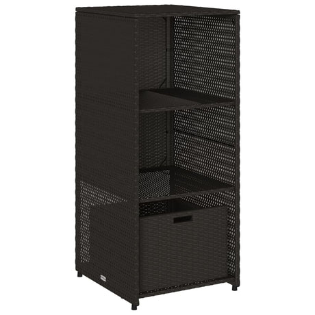Vidaxl tuinkast 50x55x115 cm poly rattan zwart