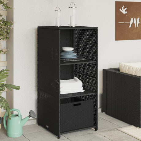 Vidaxl tuinkast 50x55x115 cm poly rattan zwart