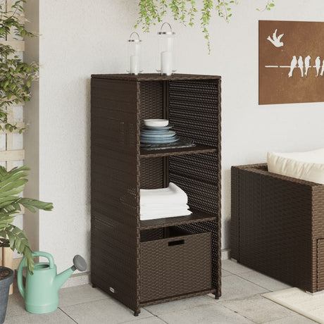 Vidaxl tuinkast 50x55x115 cm poly rattan bruin