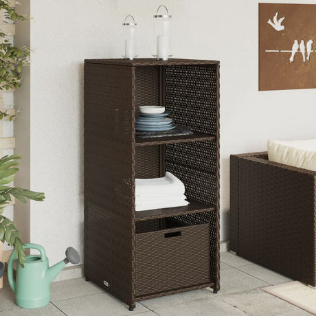 Vidaxl tuinkast 50x55x115 cm poly rattan bruin
