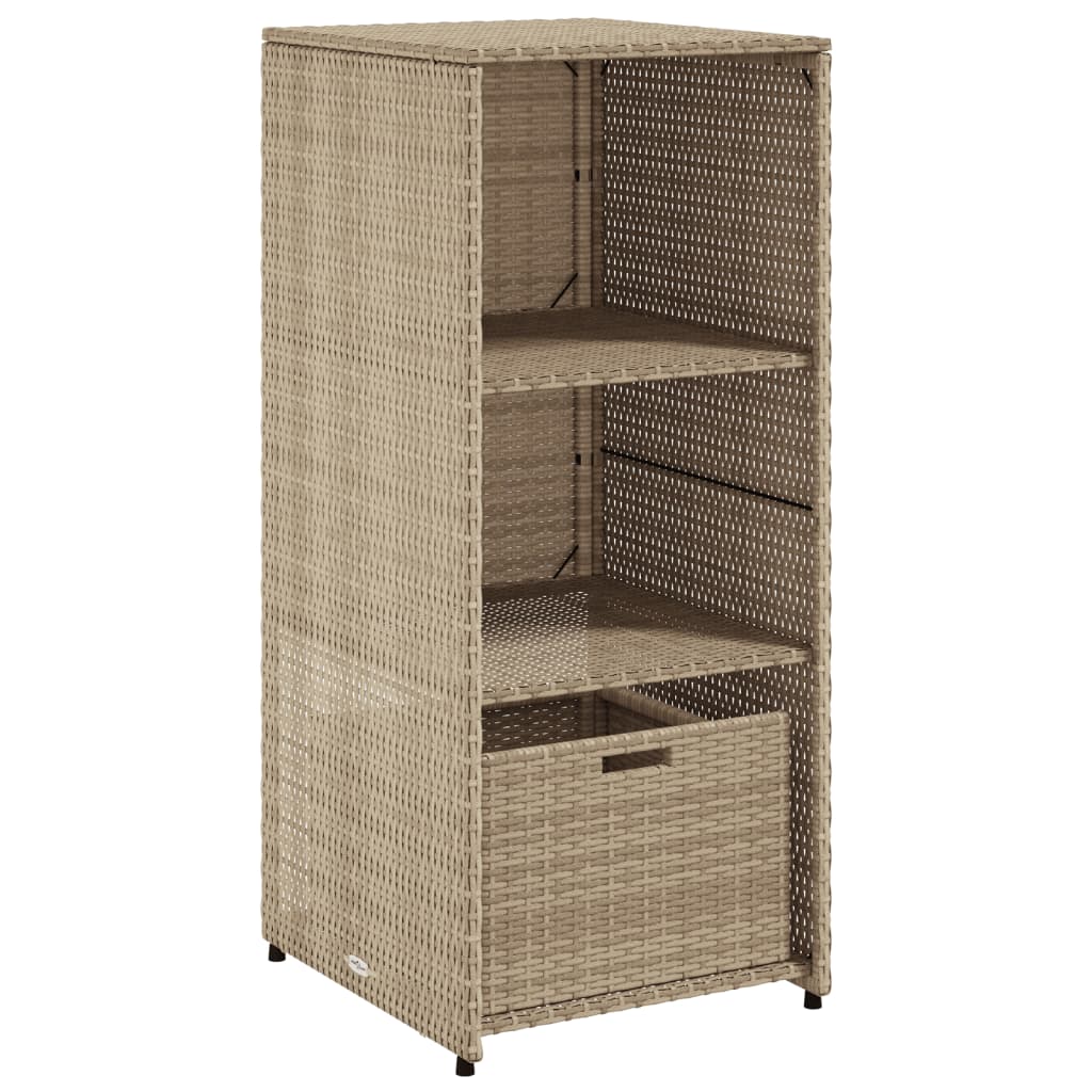Vidaxl tuinkast 50x55x115 cm poly rattan beige