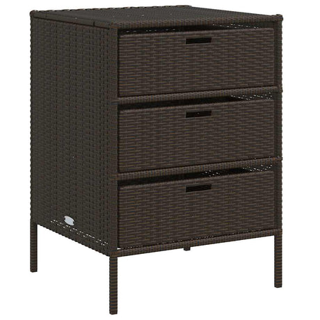 Vidaxl tuinkast 55x59x80 cm poly rattan bruin