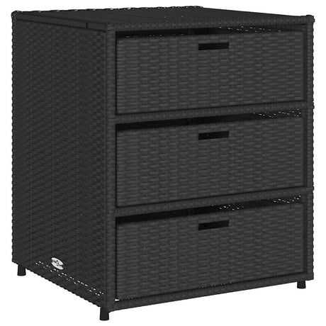 Vidaxl tuinkast 55x59x69 cm poly rattan zwart