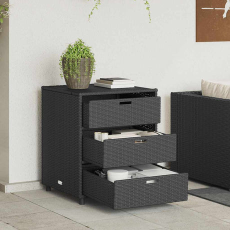 Vidaxl tuinkast 55x59x69 cm poly rattan zwart