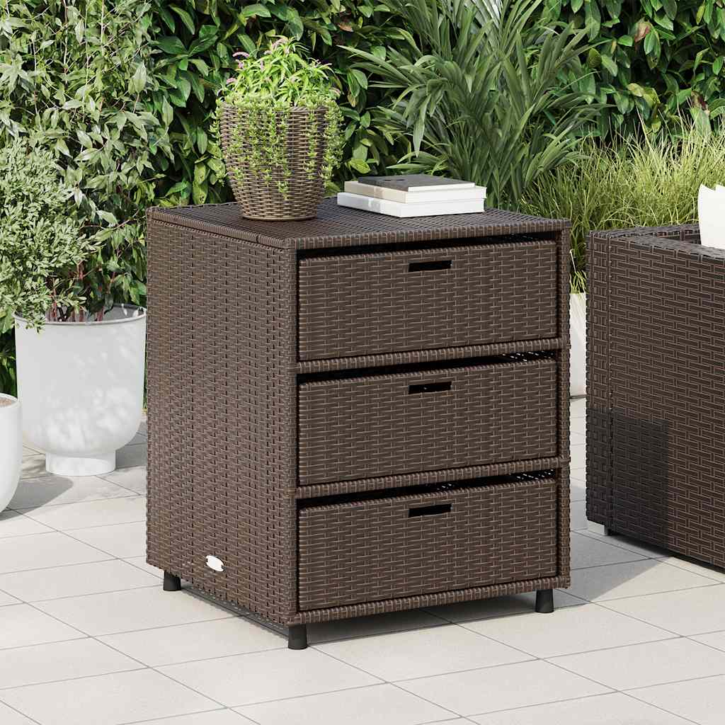 Vidaxl tuinkast 55x59x69 cm poly rattan bruin