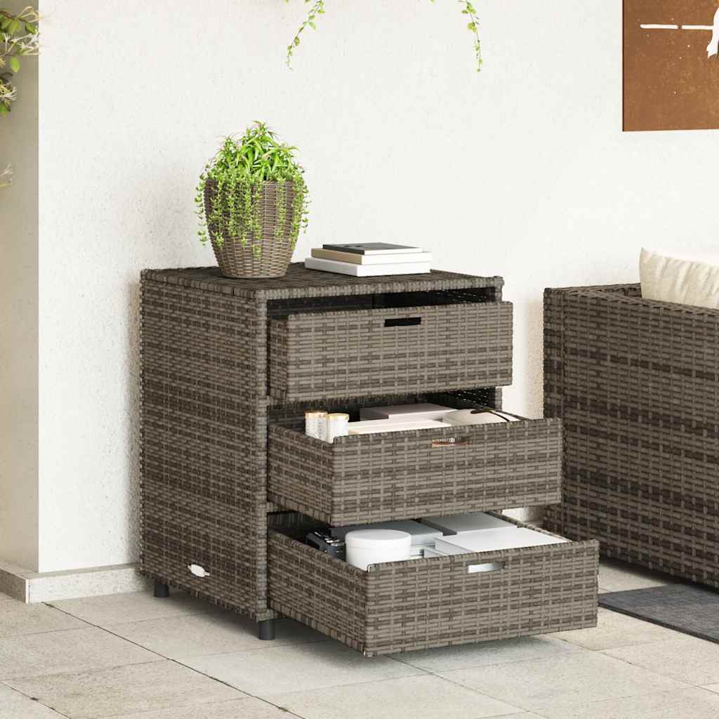 Vidaxl tuinkast 55x59x69 cm poly rattan grijs