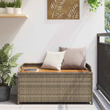 Vidaxl opbergbank 100x50x52 cm poly rattan en acaciahout grijs