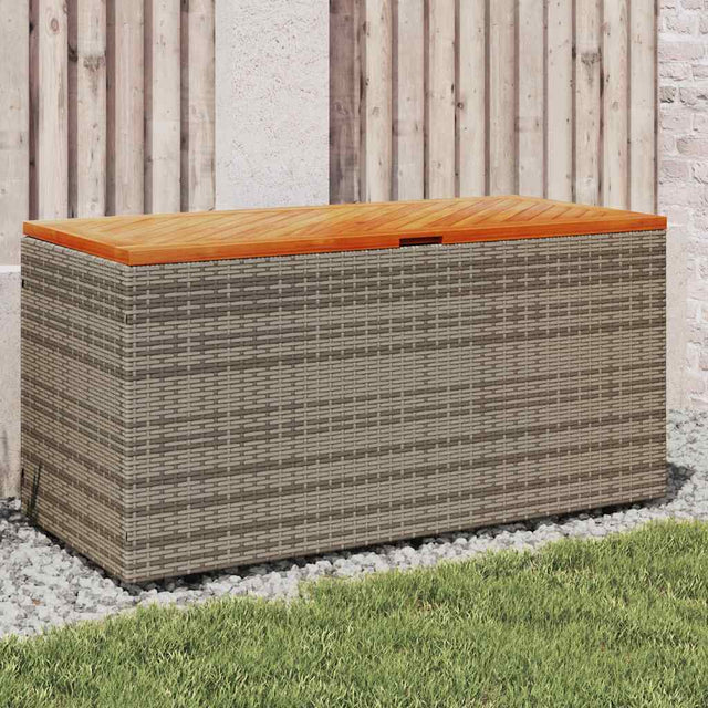 Vidaxl tuinbox 110x50x54 cm poly rattan en acaciahout grijs