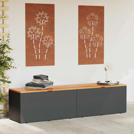 Vidaxl tuinbox 220x50x54 cm poly rattan en acaciahout zwart