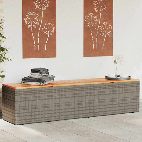 Vidaxl tuinbox 220x50x54 cm poly rattan en acaciahout grijs