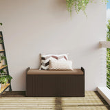 Vidaxl opbergbankje met kussen 115x51x52 cm poly rattan bruin
