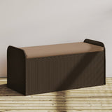 Vidaxl opbergbankje met kussen 115x51x52 cm poly rattan bruin