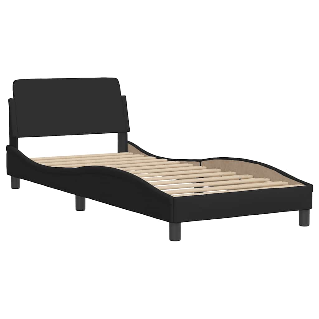 Vidaxl bedframe met hoofdeinde dover 80x200 cm stof zwart