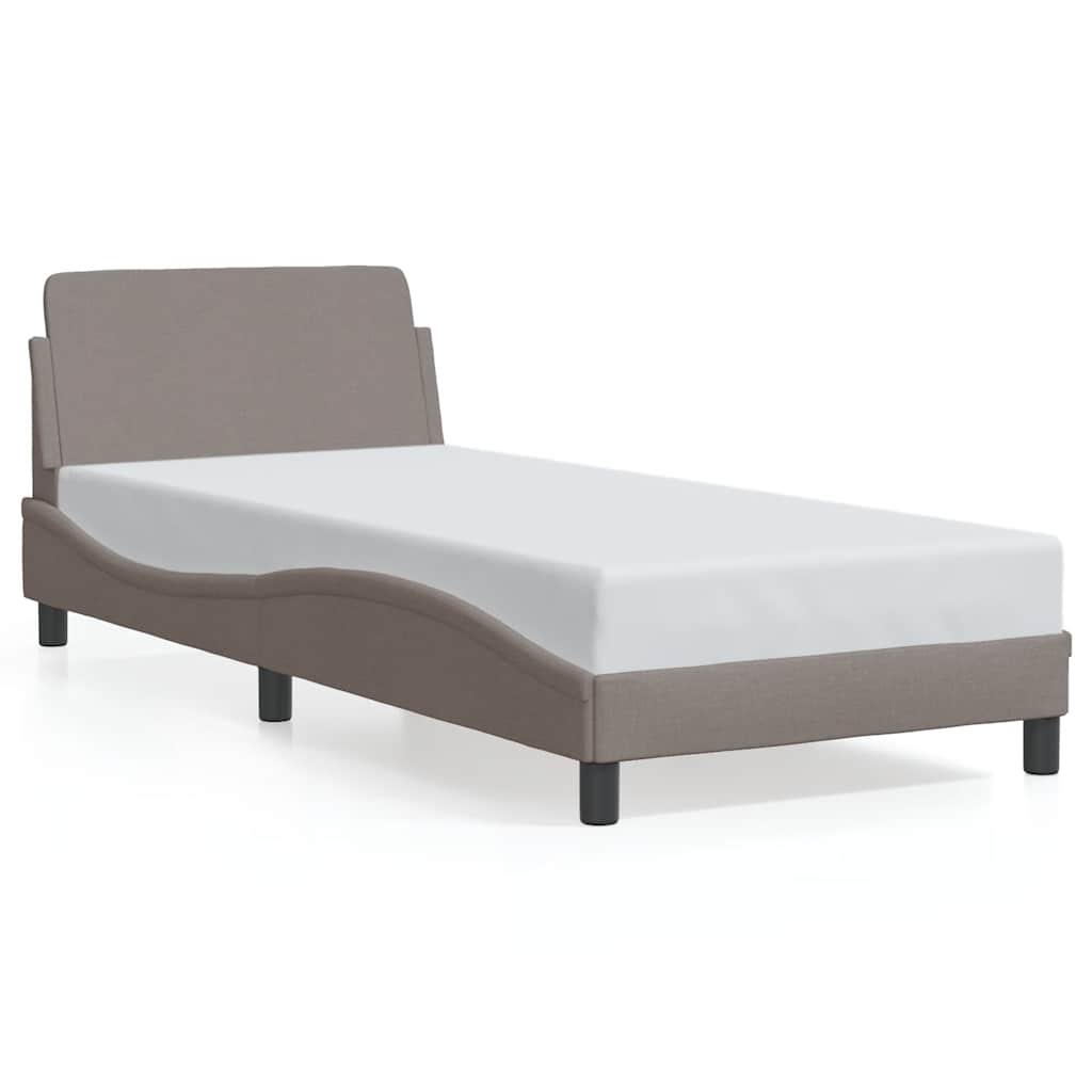 Vidaxl bedframe met hoofdeinde dover 80x200 cm stof taupe