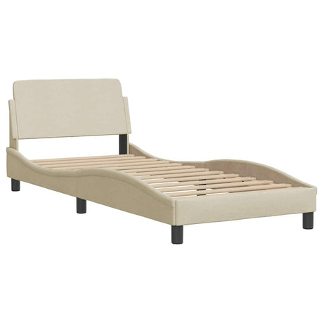 Vidaxl bedframe met hoofdeinde dover 80x200 cm stof crème