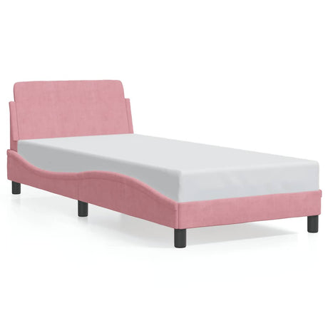 Vidaxl bedframe met hoofdeinde dover 80x200 cm fluweel roze