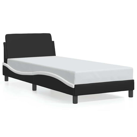 Vidaxl bedframe dover kunstleer zwart en wit 80x200 cm