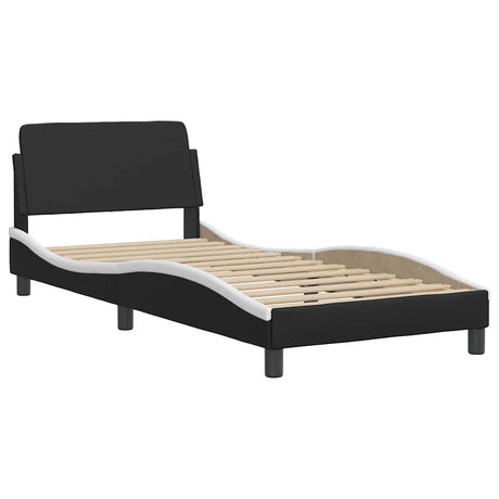 Vidaxl bedframe dover kunstleer zwart en wit 80x200 cm