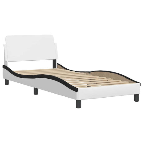 Vidaxl bedframe dover kunstleer wit en zwart 80x200 cm