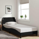 Vidaxl bedframe met hoofdeinde dover 90x190 cm stof zwart