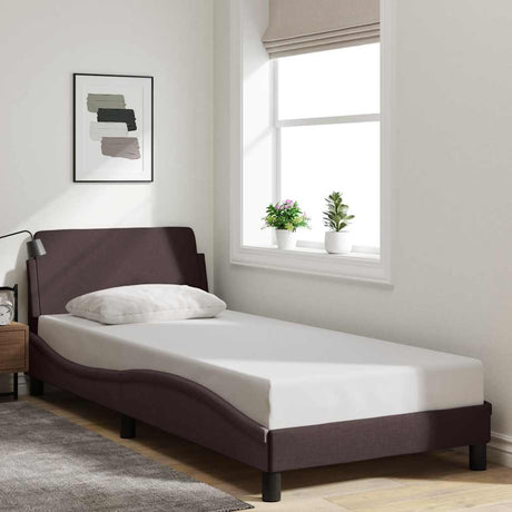 Vidaxl bedframe dover 90x190 cm stof donkerbruin