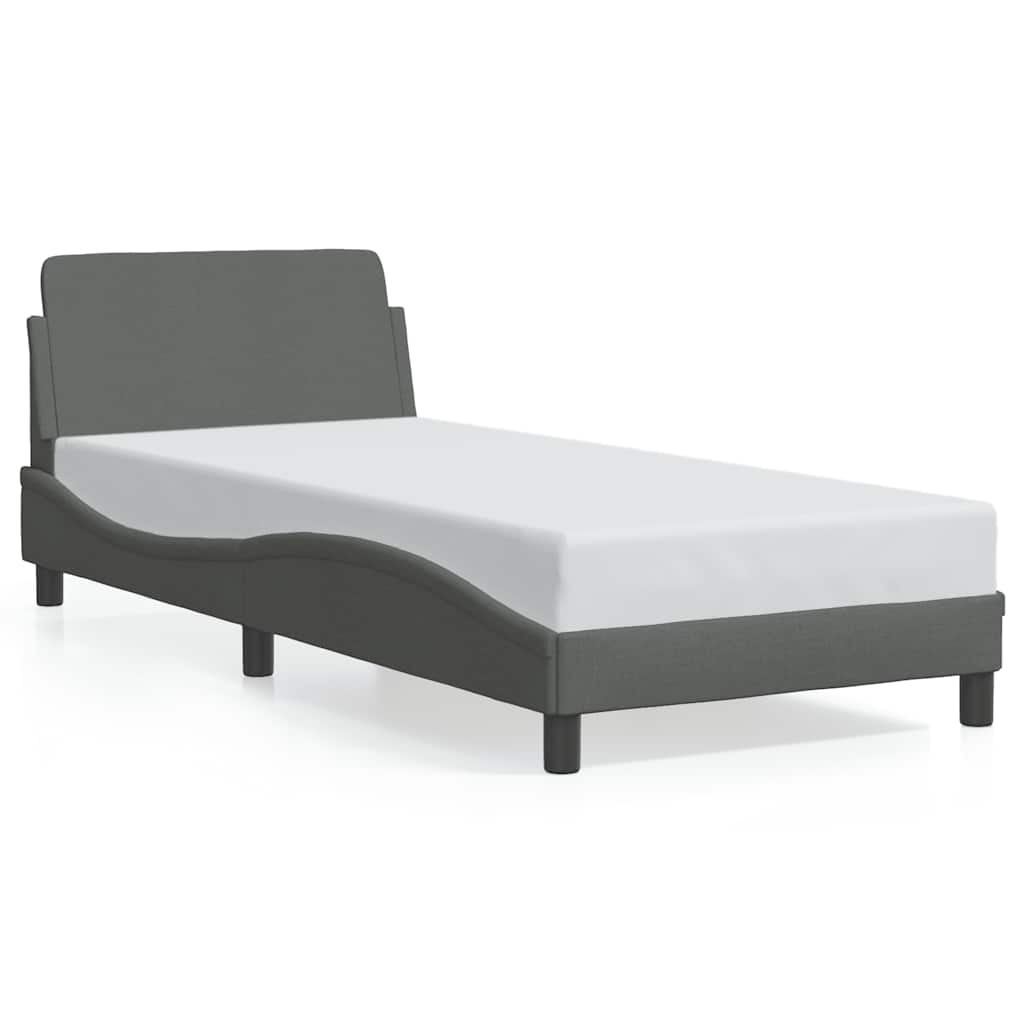 Vidaxl bedframe dover 90x200 cm stof donkergrijs
