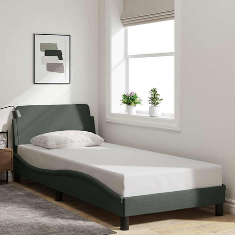 Vidaxl bedframe dover 90x200 cm stof donkergrijs