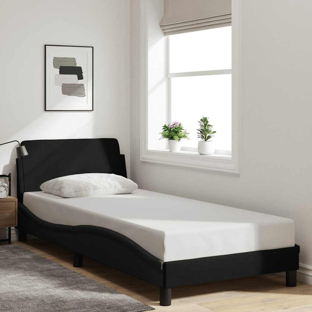 Vidaxl bedframe met hoofdeinde dover 90x200 cm stof zwart