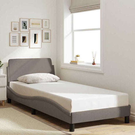 Vidaxl bedframe met hoofdeinde dover 90x200 cm stof taupe