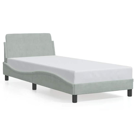 Vidaxl bedframe dover 90x200 cm fluweel lichtgrijs
