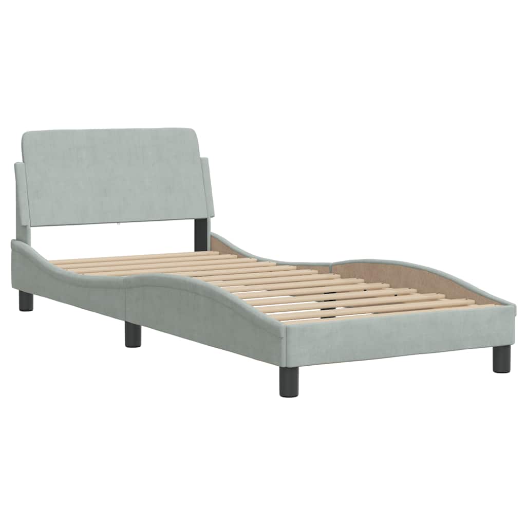 Vidaxl bedframe dover 90x200 cm fluweel lichtgrijs