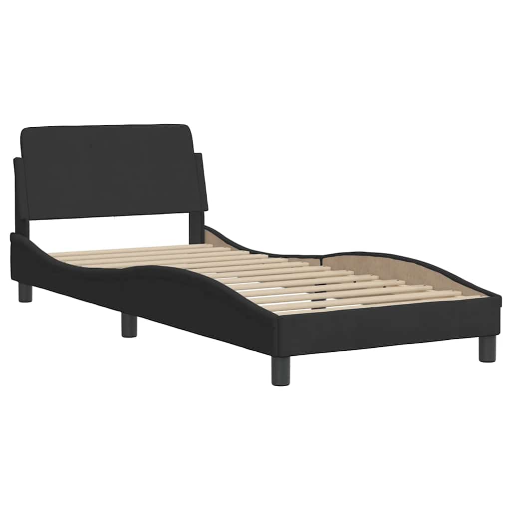 Vidaxl bedframe met hoofdeinde dover 90x200 cm fluweel zwart