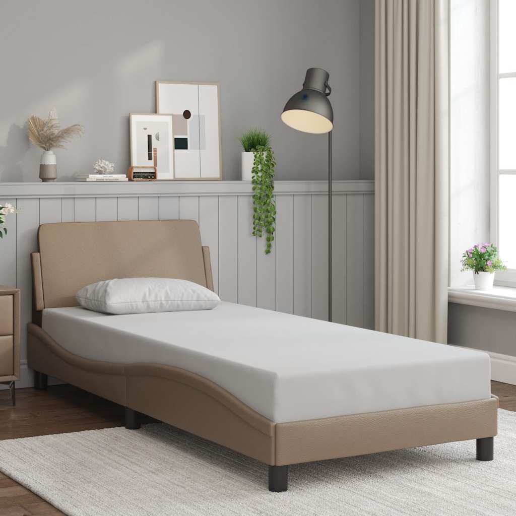 Vidaxl bedframe dover kunstleer cappuccinokleurig 90x200 cm