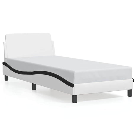 Vidaxl bedframe dover kunstleer wit en zwart 90x200 cm