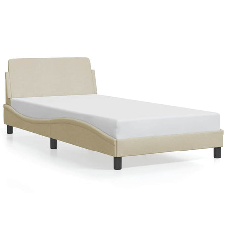Vidaxl bedframe dover 100x200 cm stof crèmekleurig