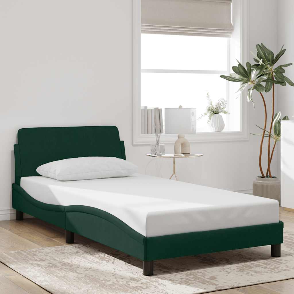Vidaxl bedframe dover 100x200 cm fluweel donkergroen